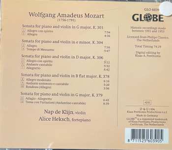 CD Wolfgang Amadeus Mozart: Five Violin Sonatas K. 301 · 304 · 306 . 378 &  379