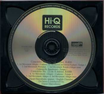 CD Wolfgang Amadeus Mozart: Piano Concertos: No.20 In D Minor, K.466; No.23 In A Major, K.488