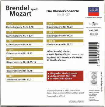 10CD Wolfgang Amadeus Mozart: Brendel Spielt Mozart - Die Klavierkonzerte Nr. 5-27