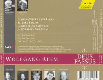 2CD Wolfgang Rihm: Deus Passus (St. Luke Passion)