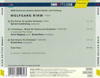 CD Wolfgang Rihm: Dis-Kontur | Lichtzwang | Sub-Kontur