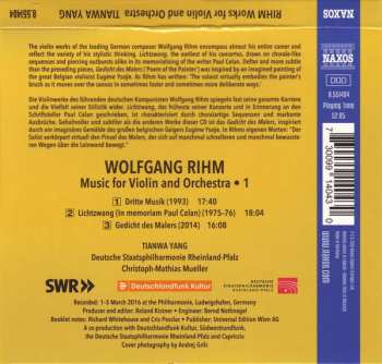 CD Wolfgang Rihm: Lichtzwang (In Memoriam Paul Celan) / Dritte Musik / Gedicht Des Malers