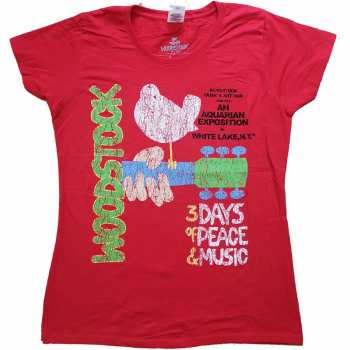 Merch Woodstock: Dámske Tričko Vintage Classic Plagát 