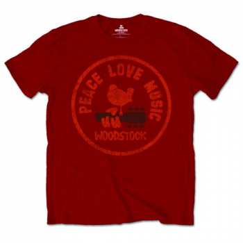 Merch Woodstock: Tričko Love Peace Music  S