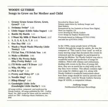 CD Woody Guthrie: Songs To Grow On For Mother And Child