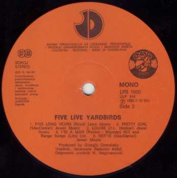 LP The Yardbirds: Five Live Yardbirds