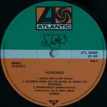 3LP Yes: Yessongs