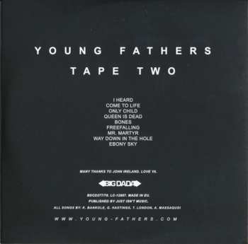 2CD Young Fathers: Tape One / Tape Two