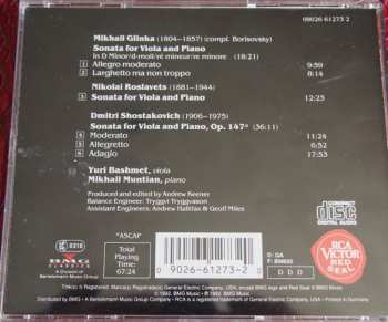 CD Dmitri Shostakovich: Glinka • Roslavets • Shostakovich: Viola Sonatas