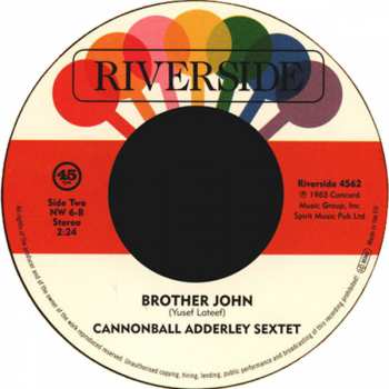 SP Cannonball Adderley Sextet: Love Theme From Spartacus / Brother John