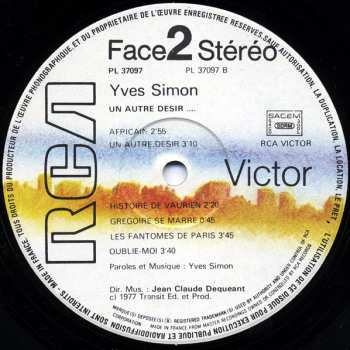 LP Yves Simon: Un Autre Désir…