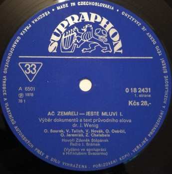 2LP Zdeněk Štěpánek: Ač zemřeli - Ještě mluví I.